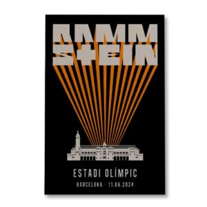 Rammstein Barcelona June 11 2024 Estadi Olimpic Spain Event Poster