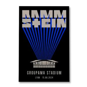 Rammstein Lyon June 15 2024 Groupama Stadium France Event Poster